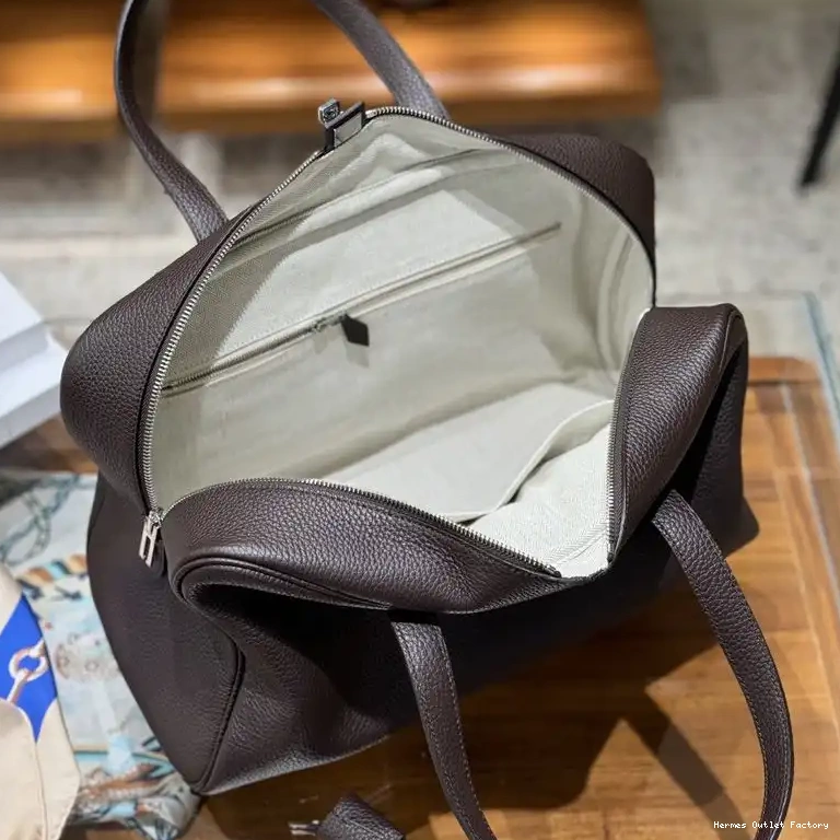 Affordable Palladium Hardware Clemence Victoria Bag Hermes Leather Coffee In Travel 0419